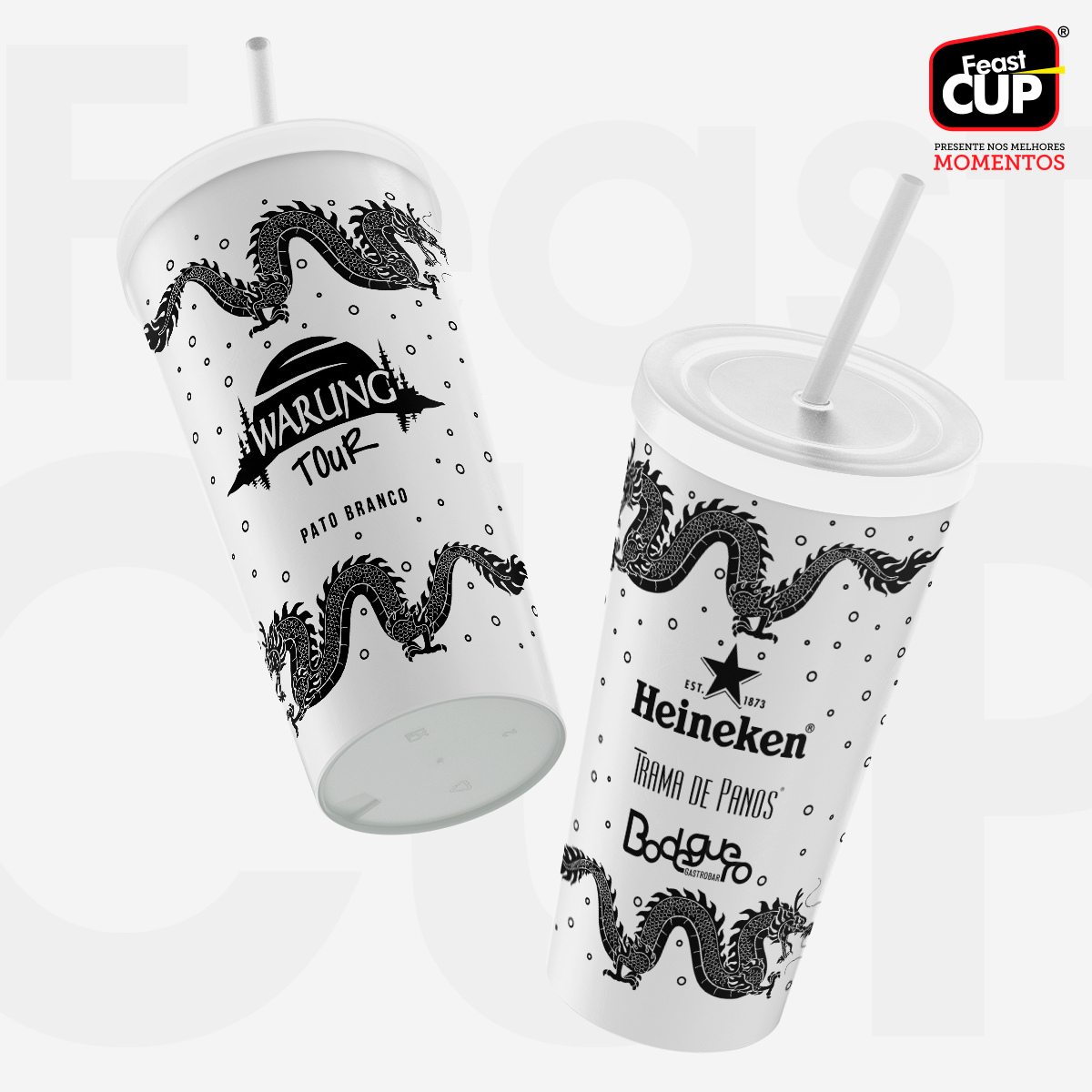 Copo Eco 550ml - Com Tampa e Canudo