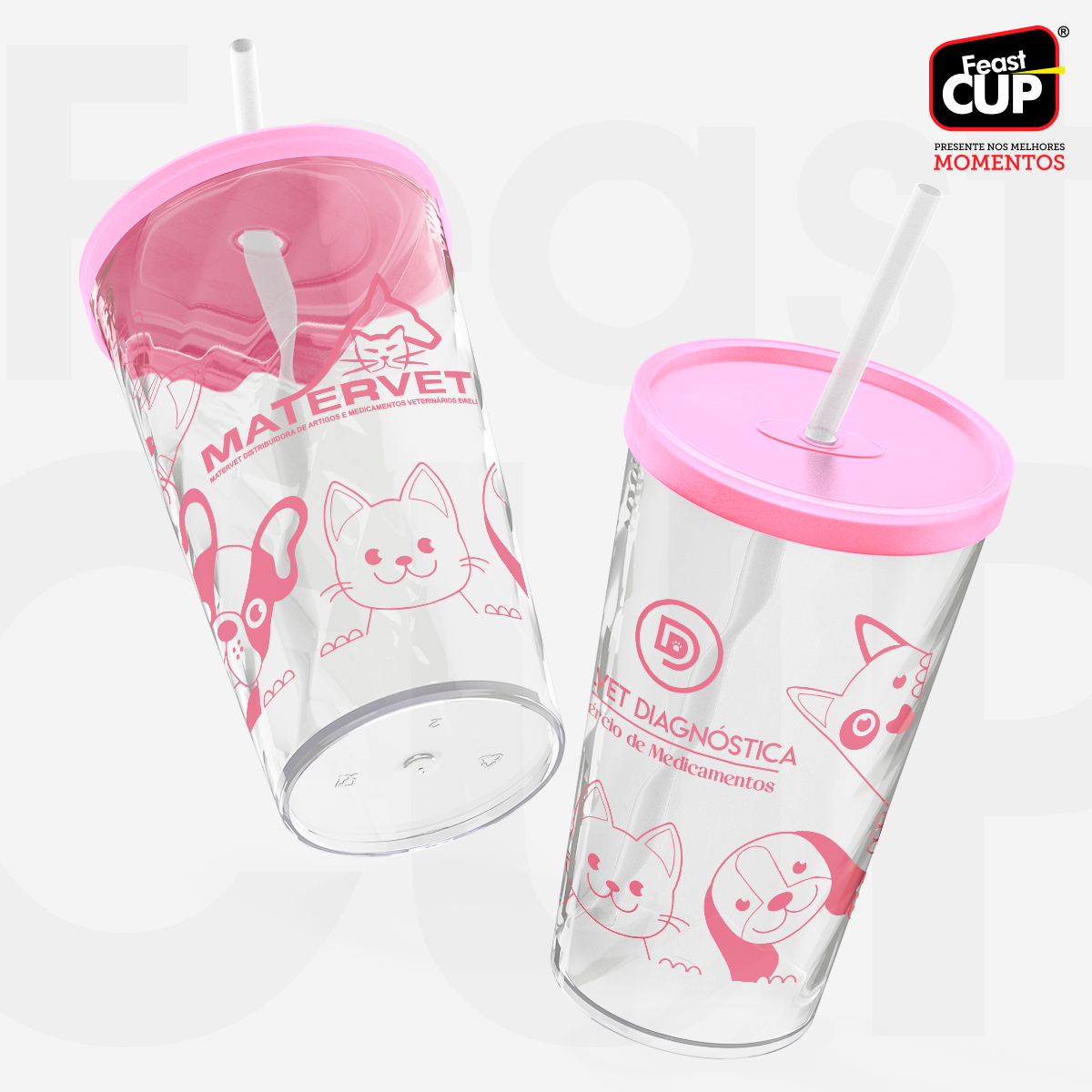 Twister Transparente - Com Tampa e Canudo