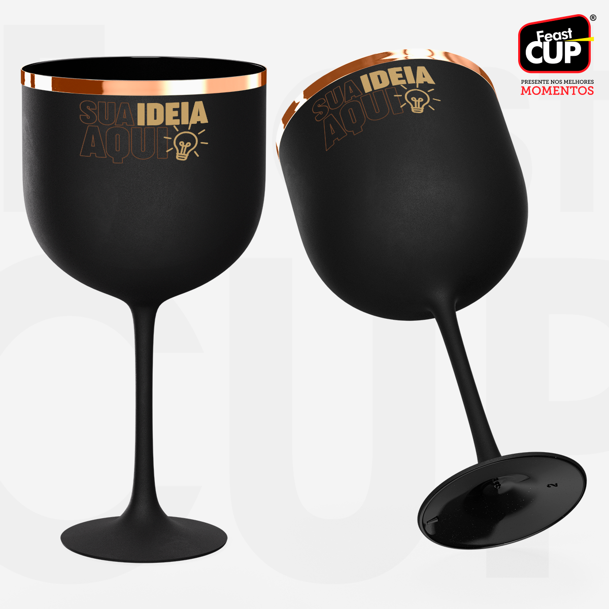 Taça Gin 590ml - Preta Fosca Premium