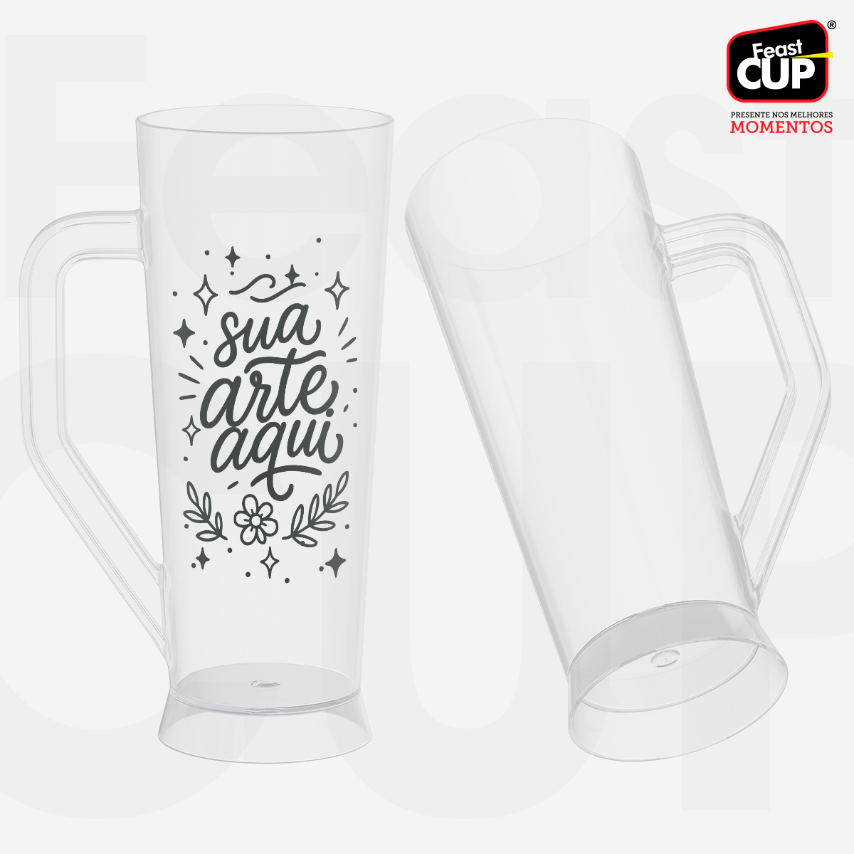 Caneca Slim 430ml Transparente