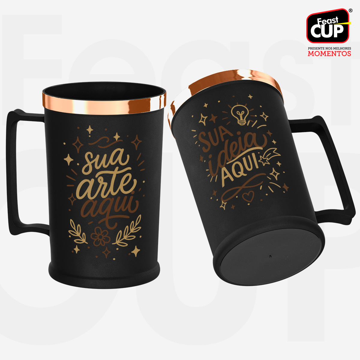 Caneca Chopp 500ml - Preta Fosca Premium