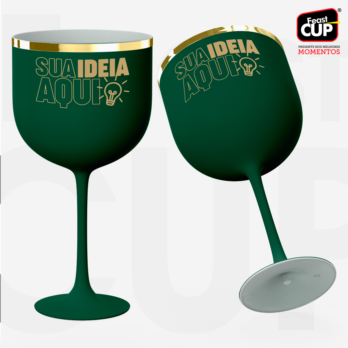 Taça Gin 590ml - Verde Militar Fosca Premium