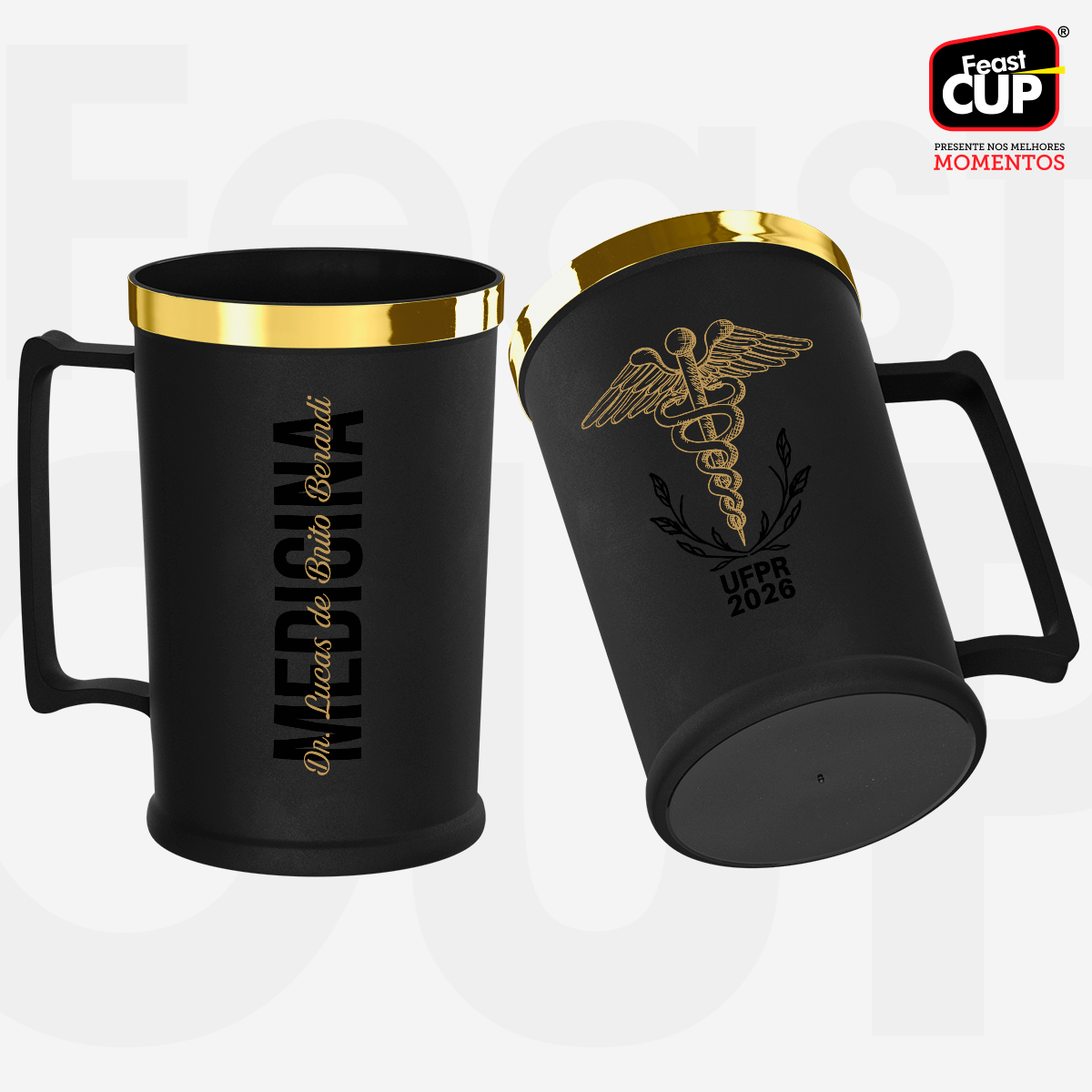 Caneca Chopp 500ml - Preta Fosca Premium
