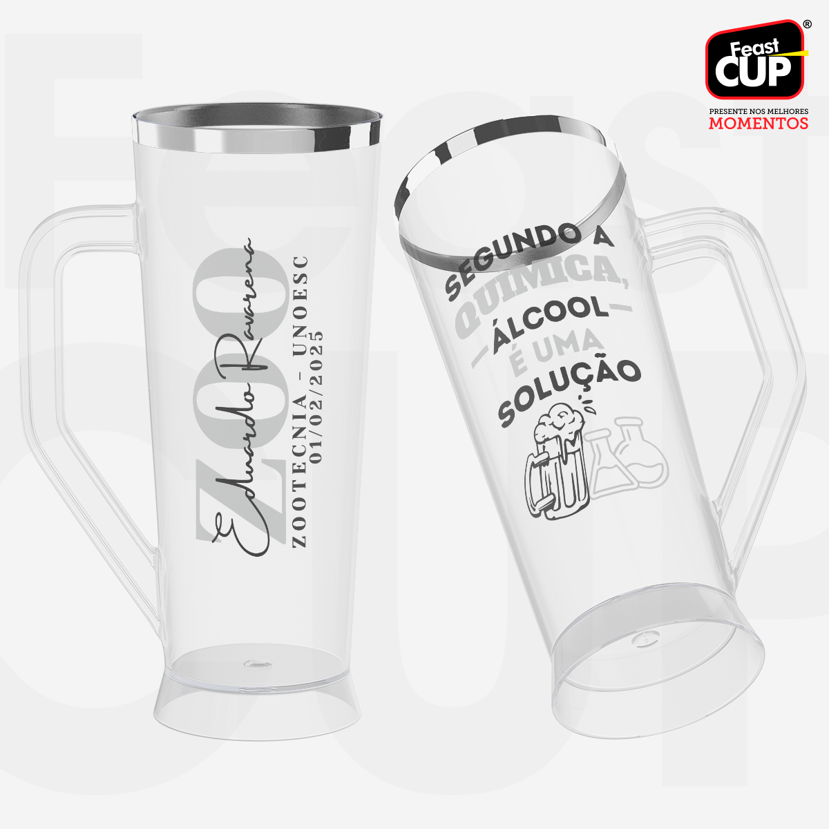 Caneca Slim 430ml - Transparente Premium