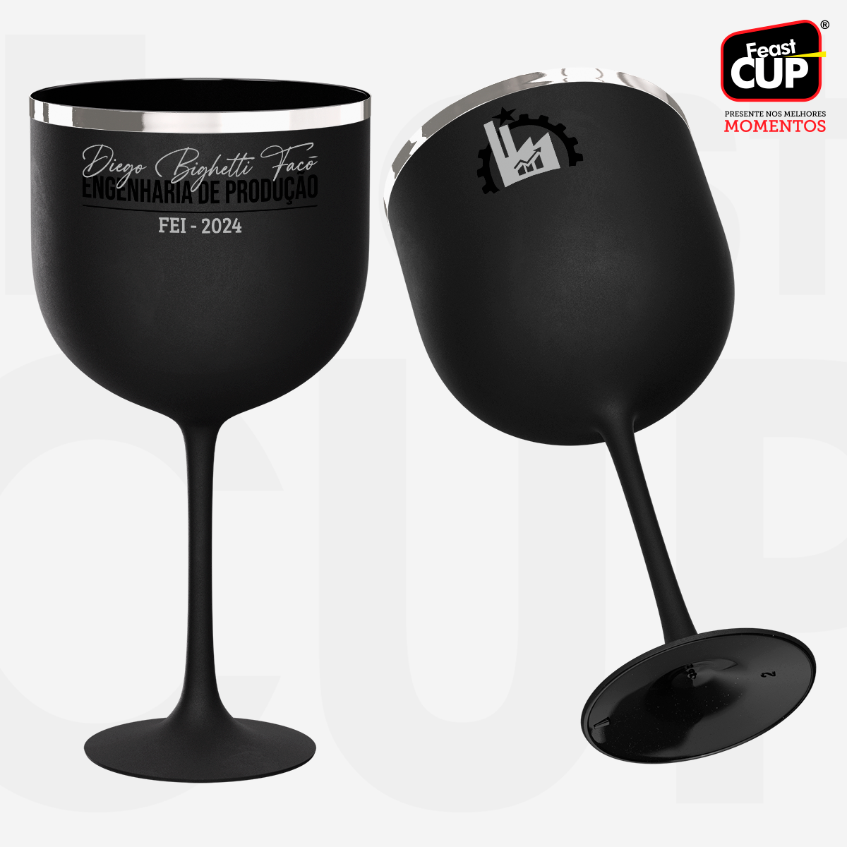 Taça Gin 590ml - Preta Fosca Premium