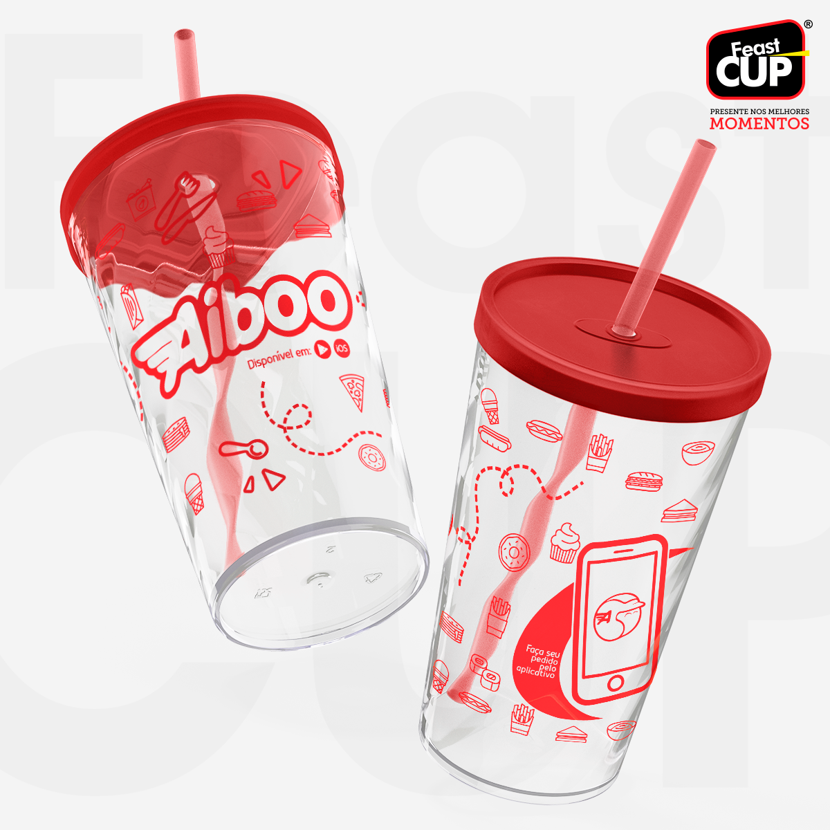 Twister Transparente - Com Tampa e Canudo