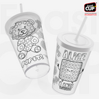 Caldereta 400ml - Transparente  Com Tampa e Canudo