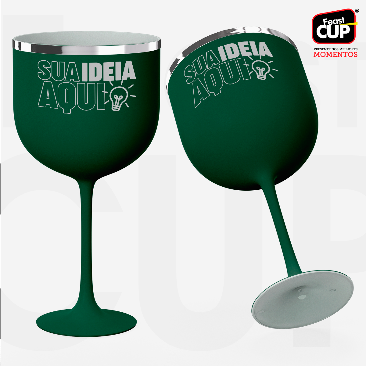 Taça Gin 590ml - Verde Militar Fosca Premium
