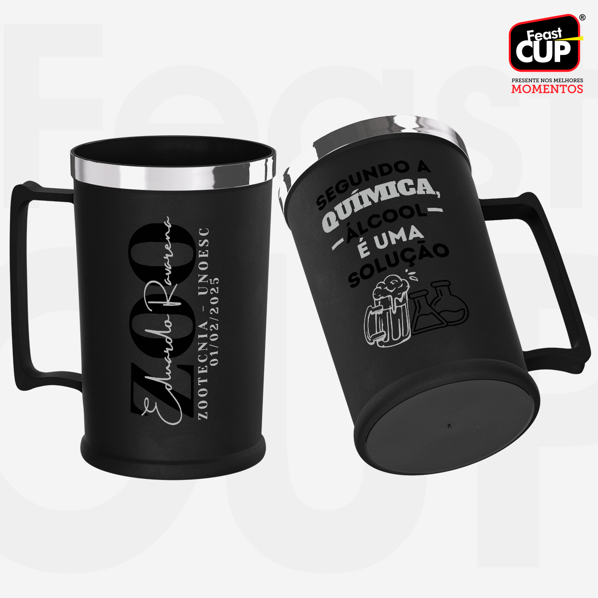 Caneca Chopp 500ml - Preta Fosca Premium