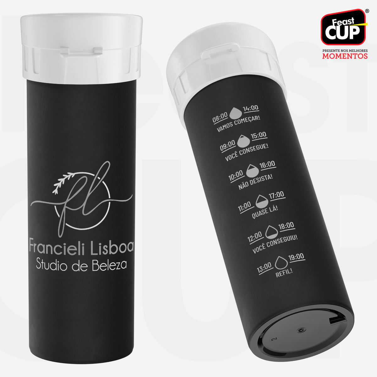 Garrafa Acqua Premium 490ml - Preta Fosca