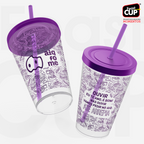 Caldereta 400ml - Transparente  Com Tampa e Canudo