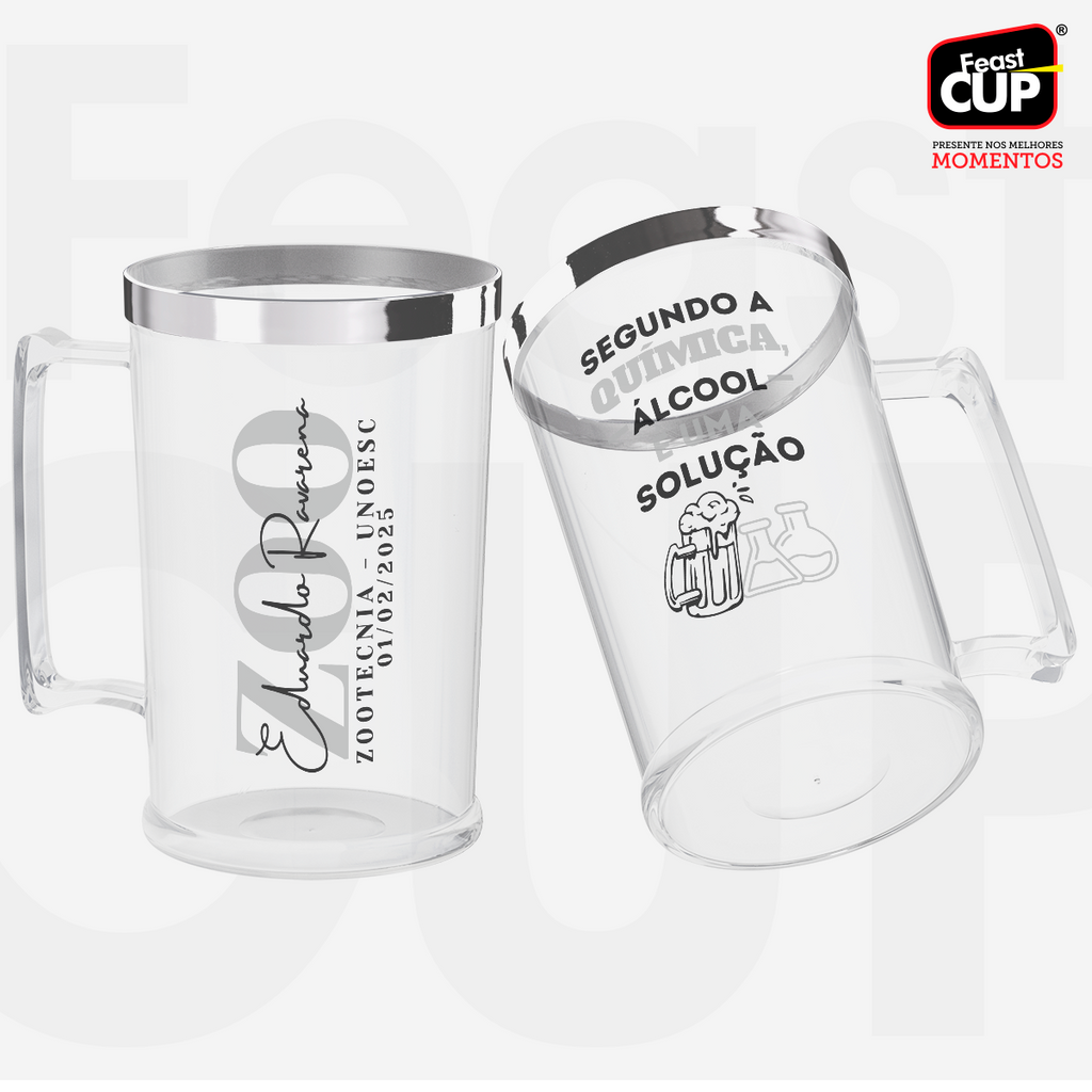 Caneca Chopp 500ml - Transparente Premium