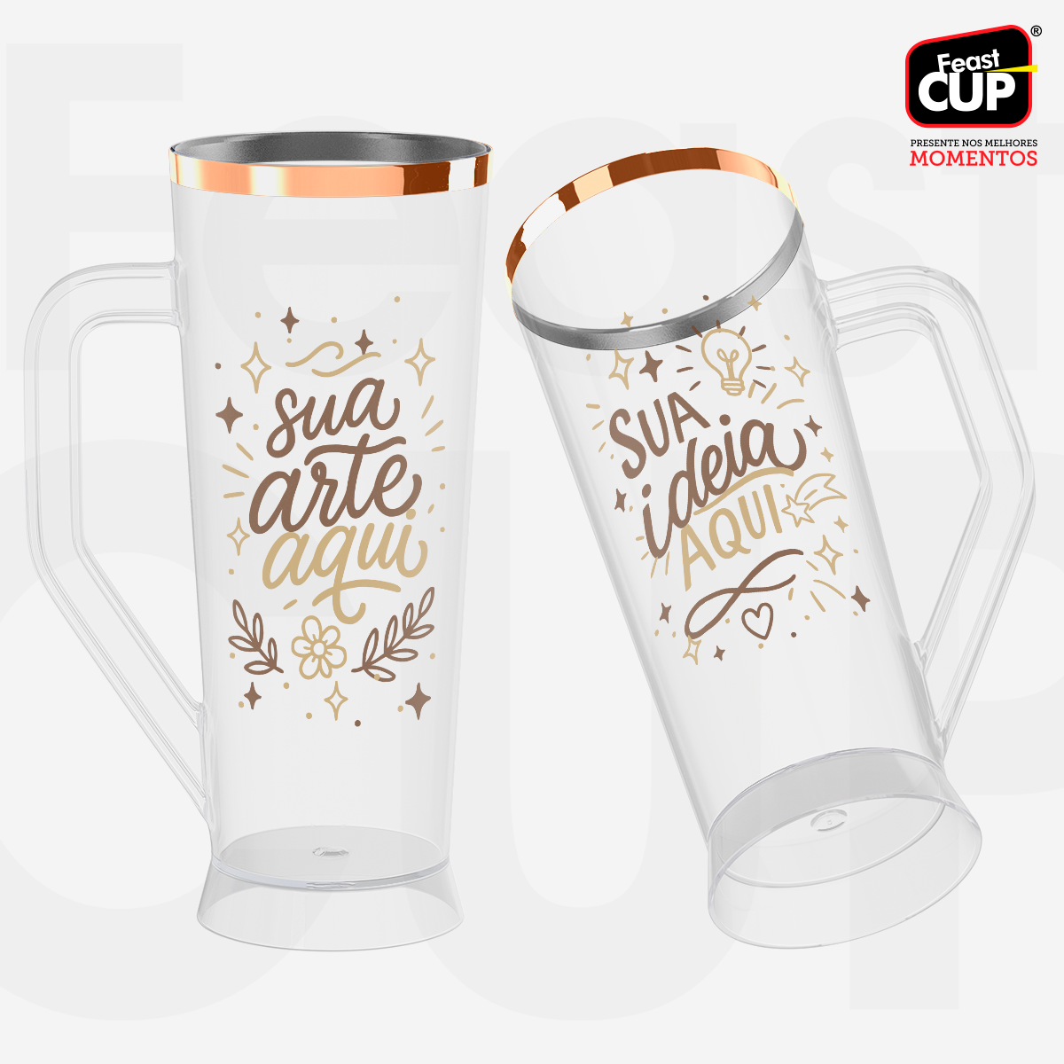 Caneca Slim 430ml - Transparente Premium