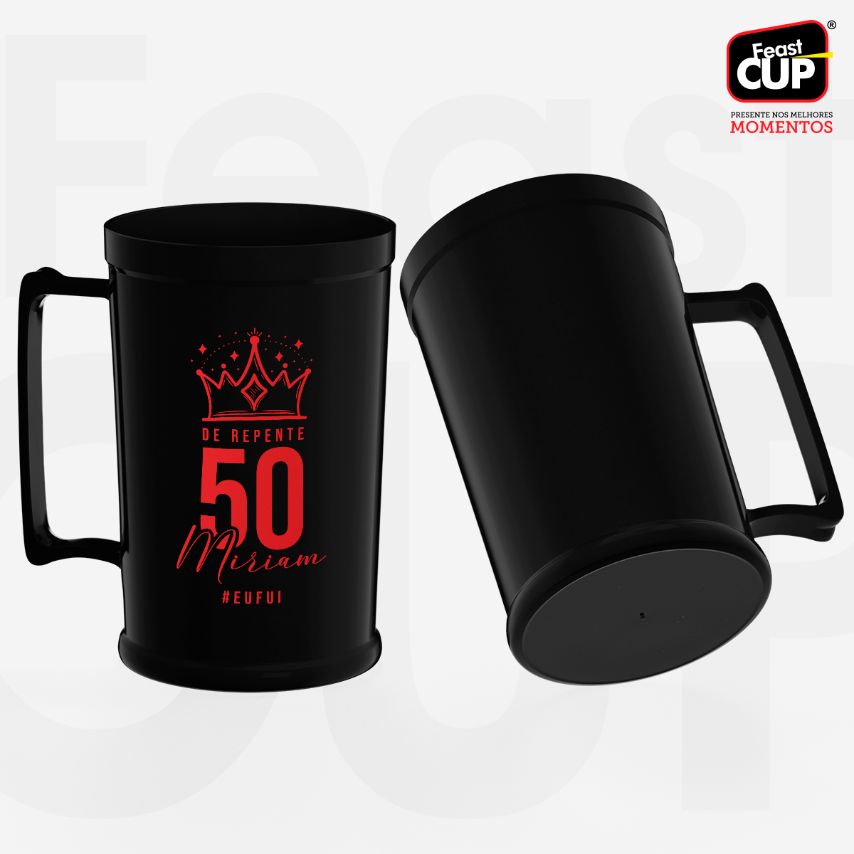Caneca Chopp 500ml Preta Leitosa