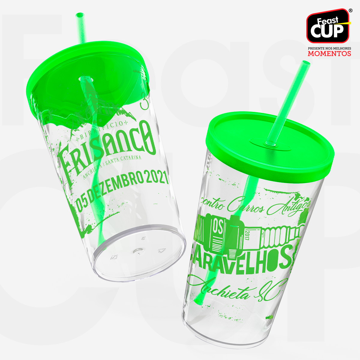 Twister Transparente - Com Tampa e Canudo