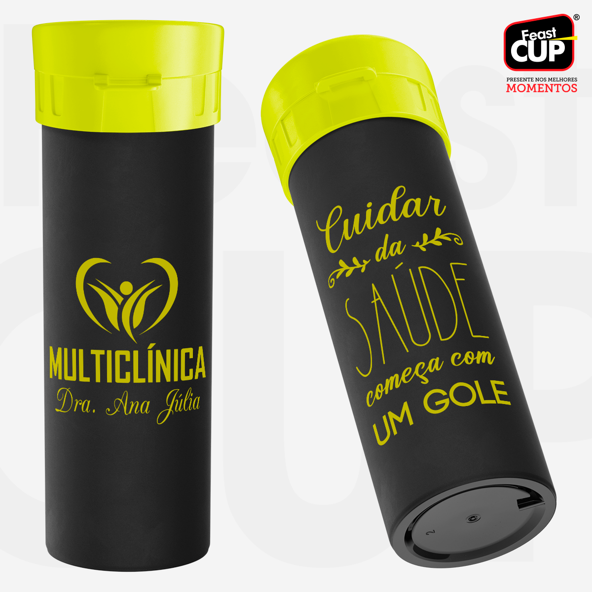 Garrafa Acqua Premium 490ml - Preta Fosca