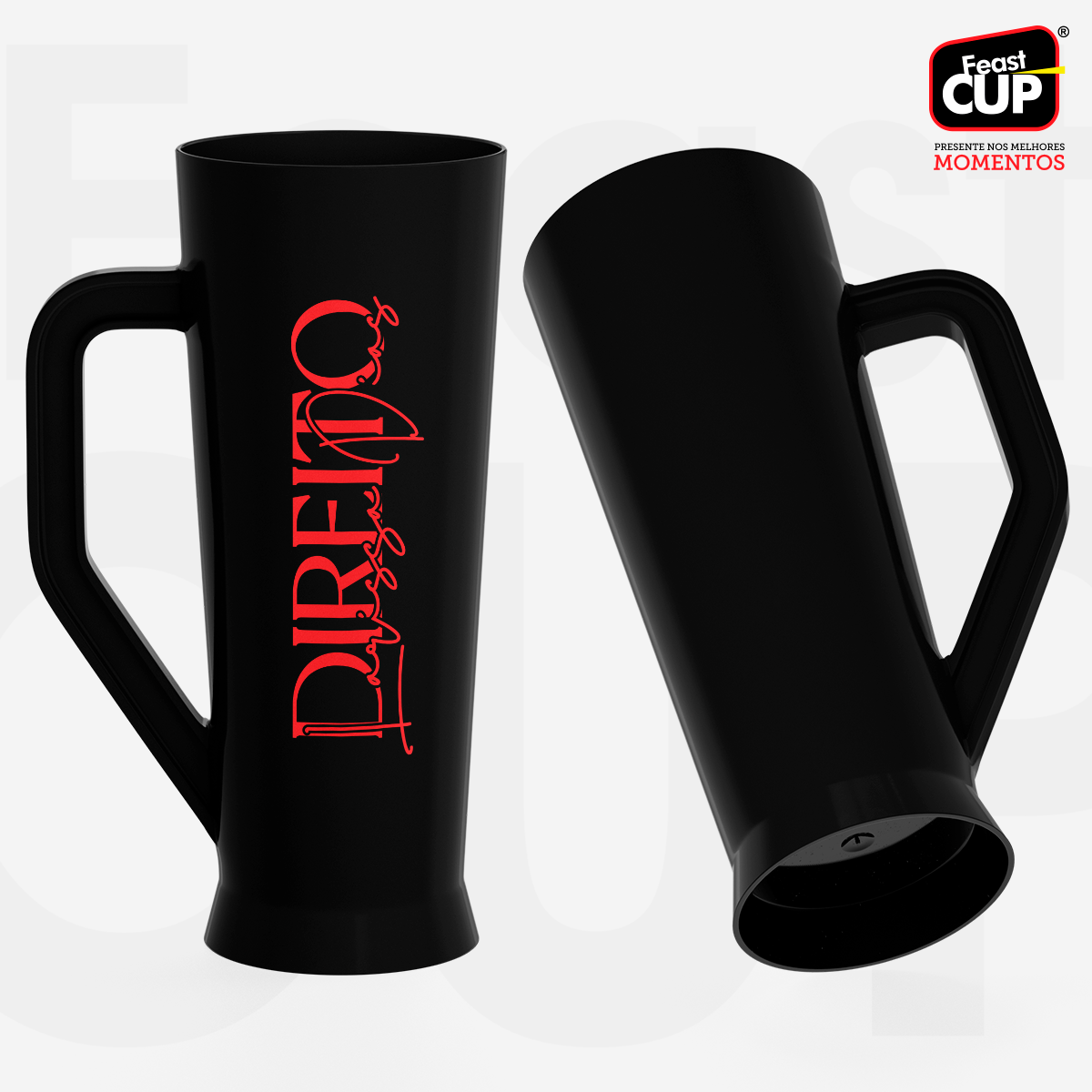 Caneca Slim 430ml Preta Leitosa