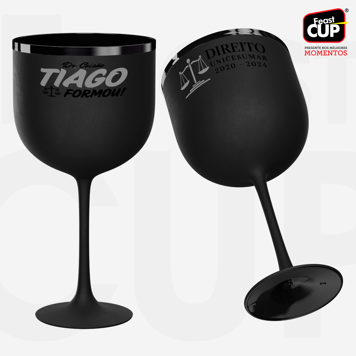 Taça Gin 590ml - Preta Fosca Premium