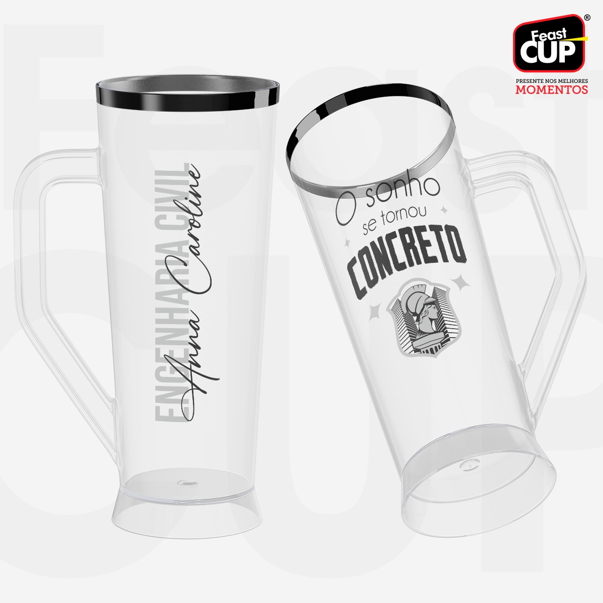 Caneca Slim 430ml - Transparente Premium