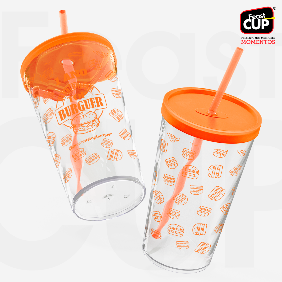 Twister Transparente - Com Tampa e Canudo