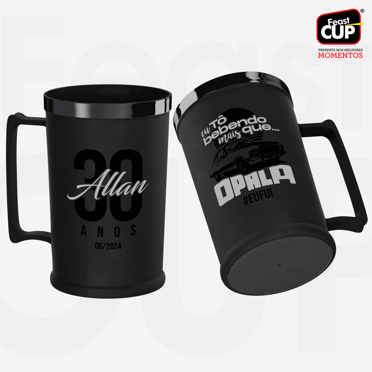 Caneca Chopp 500ml - Preta Fosca Premium