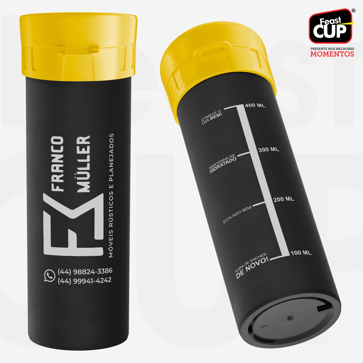 Garrafa Acqua Premium 490ml - Preta Fosca