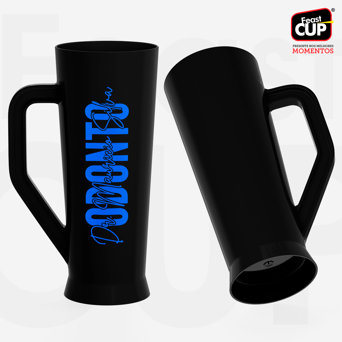 Caneca Slim 430ml Preta Leitosa