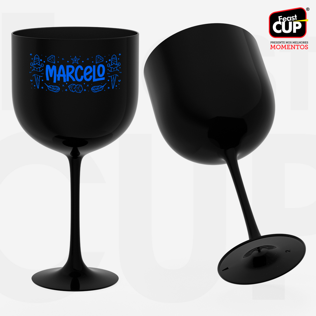 Taça Gin 590ml Preta Leitosa