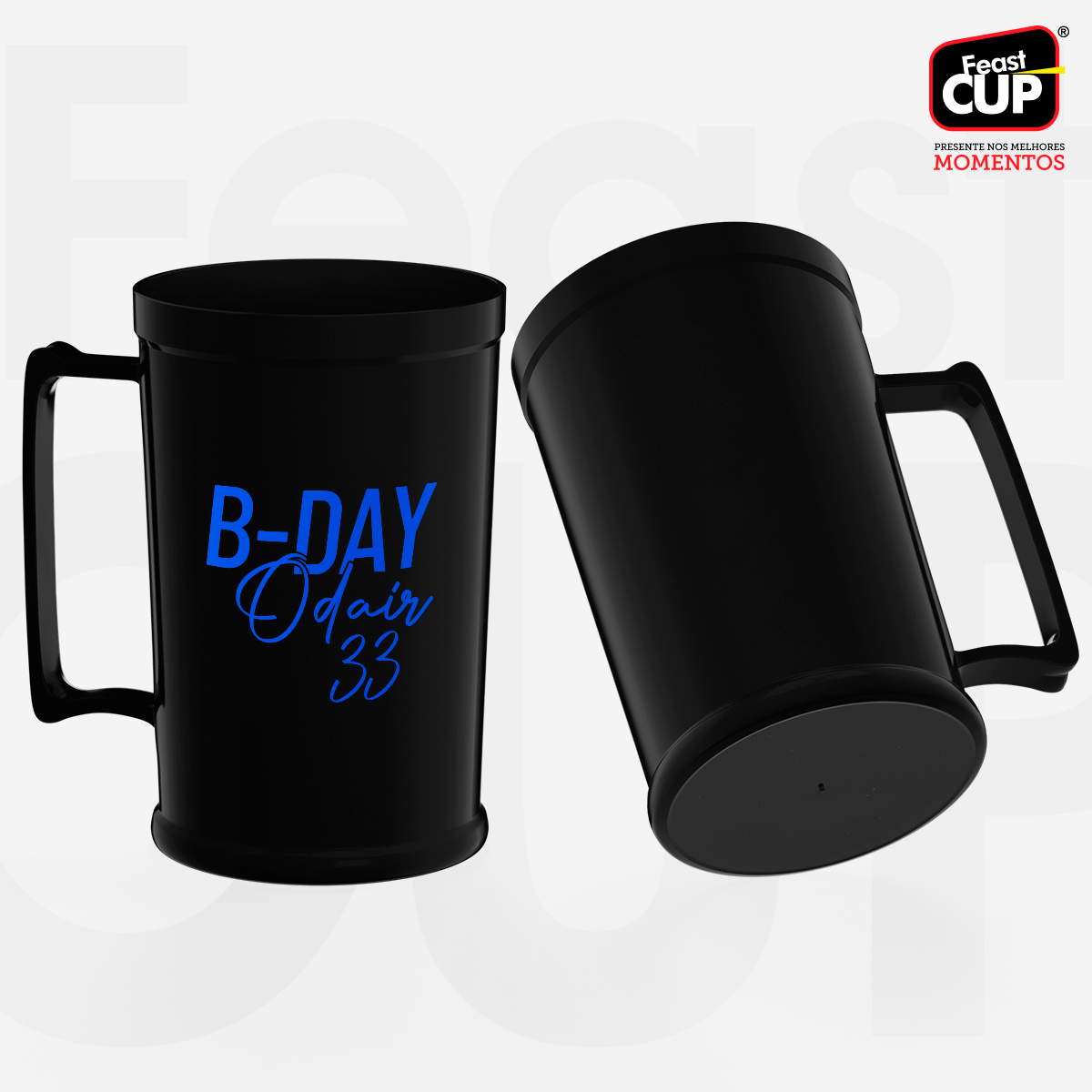 Caneca Chopp 500ml Preta Leitosa
