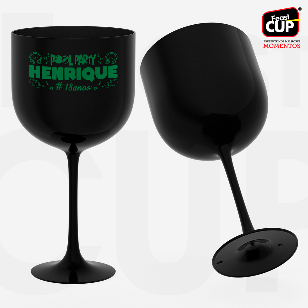 Taça Gin 590ml Preta Leitosa