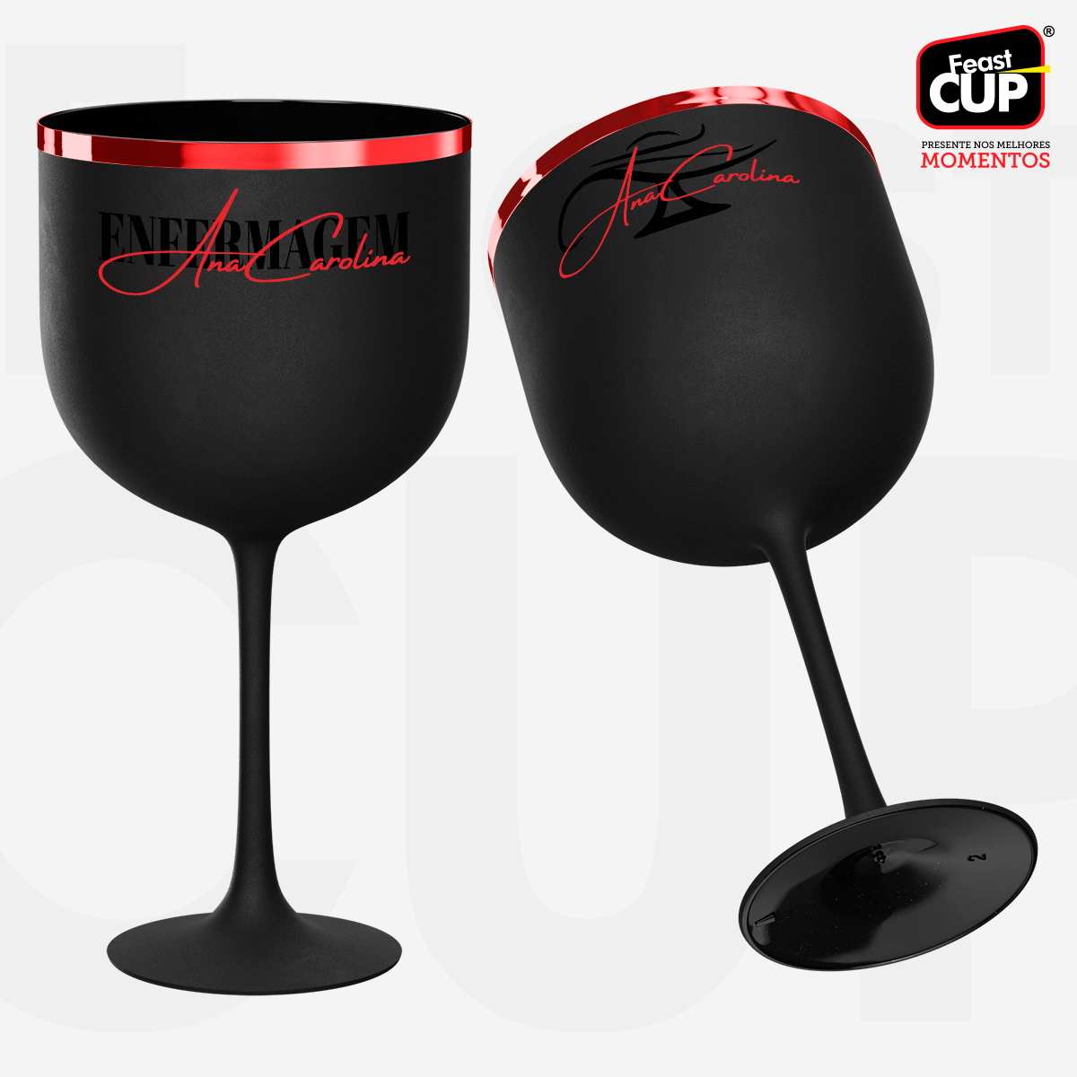 Taça Gin 590ml - Preta Fosca Premium