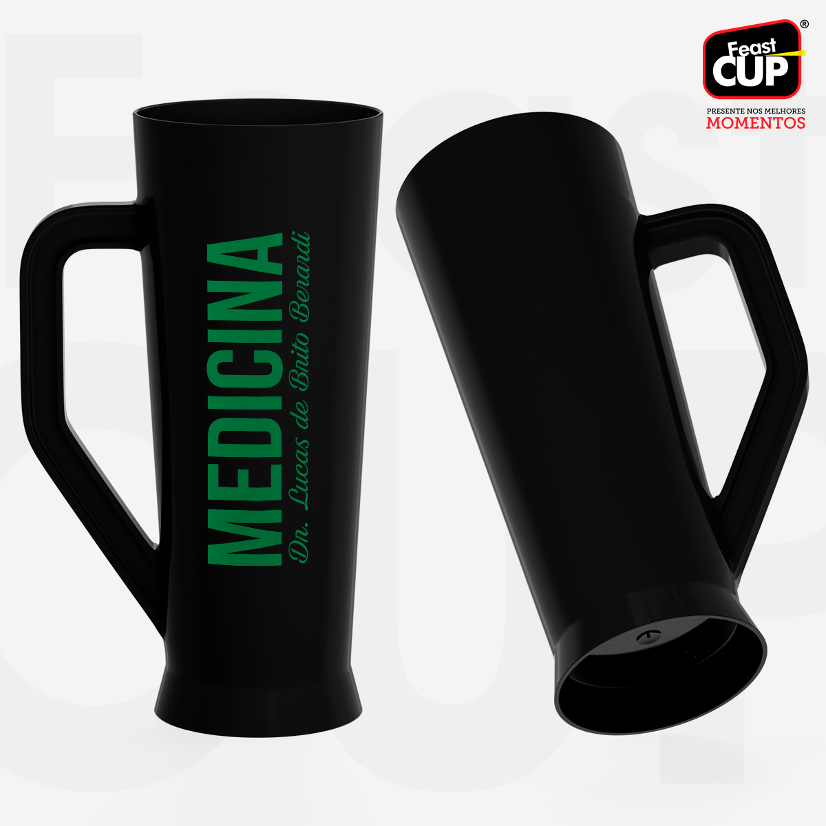 Caneca Slim 430ml Preta Leitosa