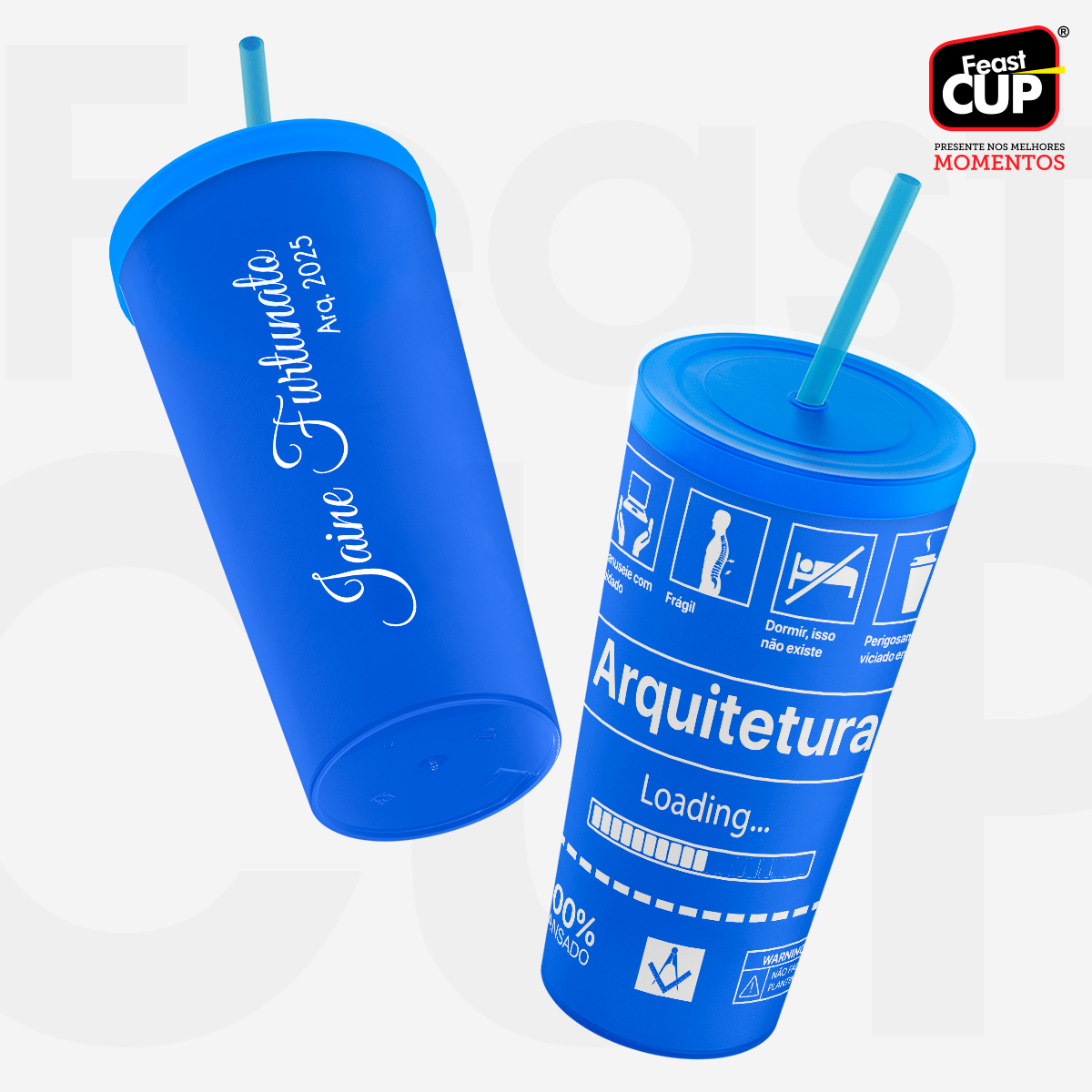 Copo Eco 550ml - Com Tampa e Canudo