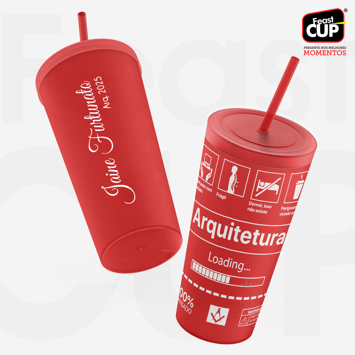 Copo Eco 550ml - Com Tampa e Canudo