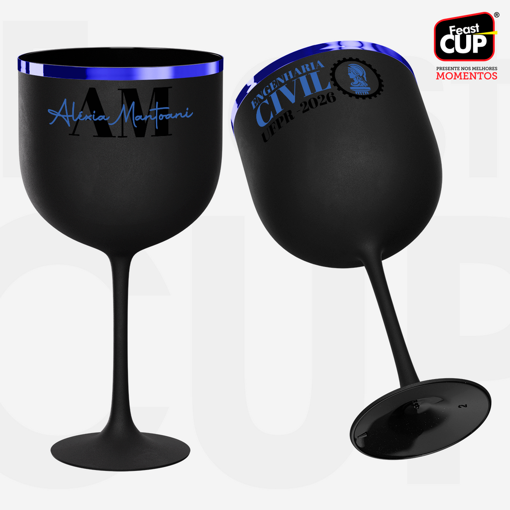 Taça Gin 590ml - Preta Fosca Premium