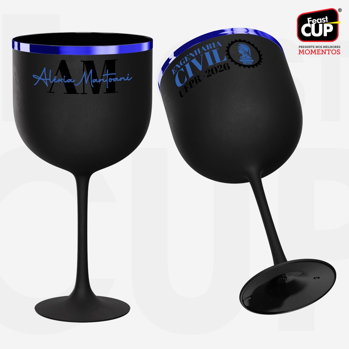 Taça Gin 590ml - Preta Fosca Premium