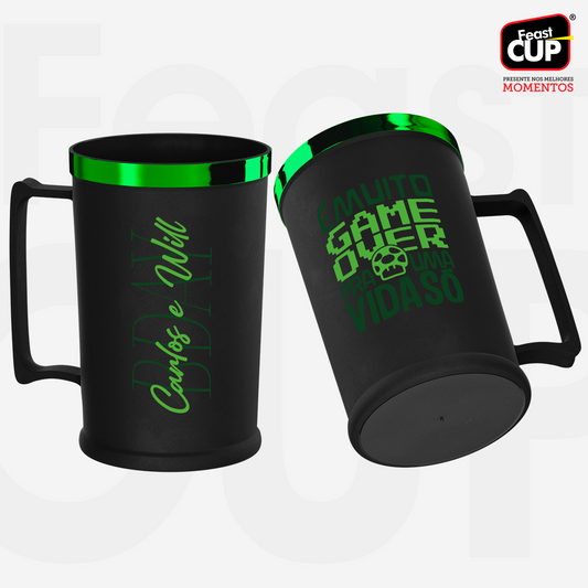 Caneca Chopp 500ml - Preta Fosca Premium
