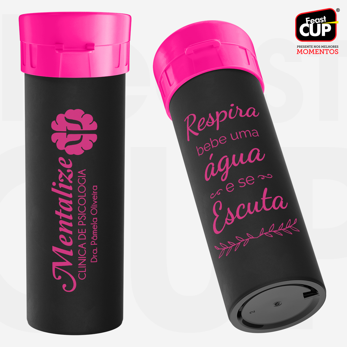 Garrafa Acqua Premium 490ml - Preta Fosca