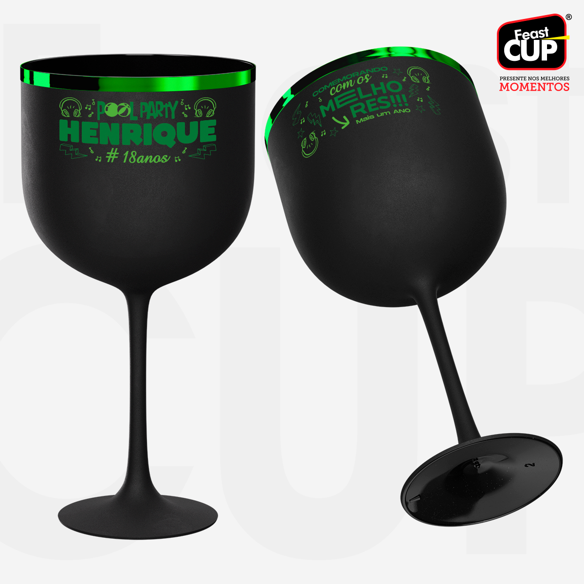 Taça Gin 590ml - Preta Fosca Premium