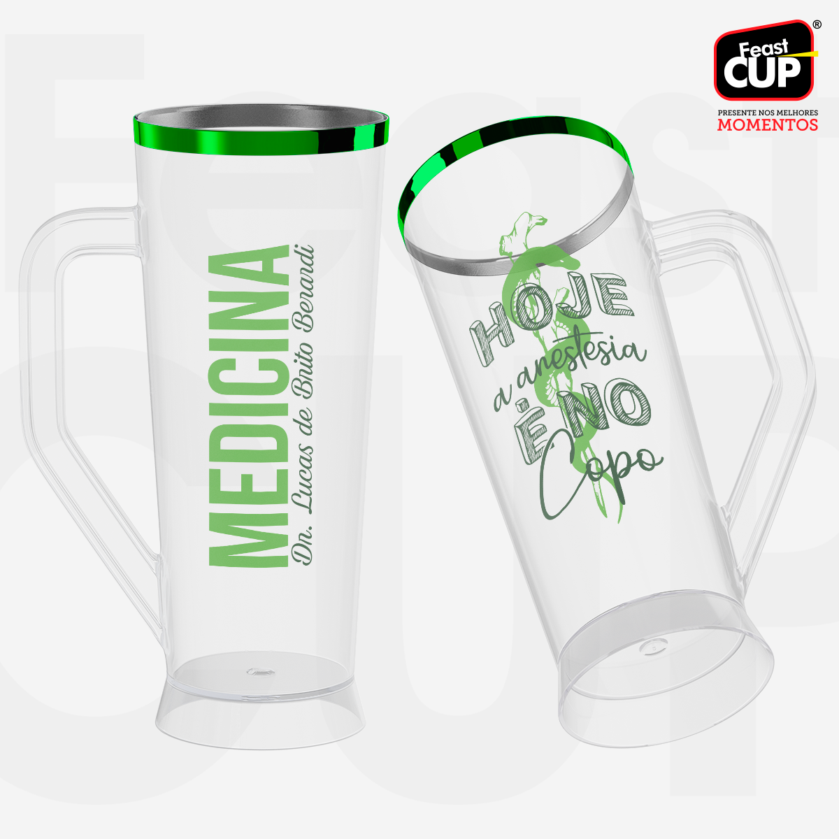 Caneca Slim 430ml - Transparente Premium