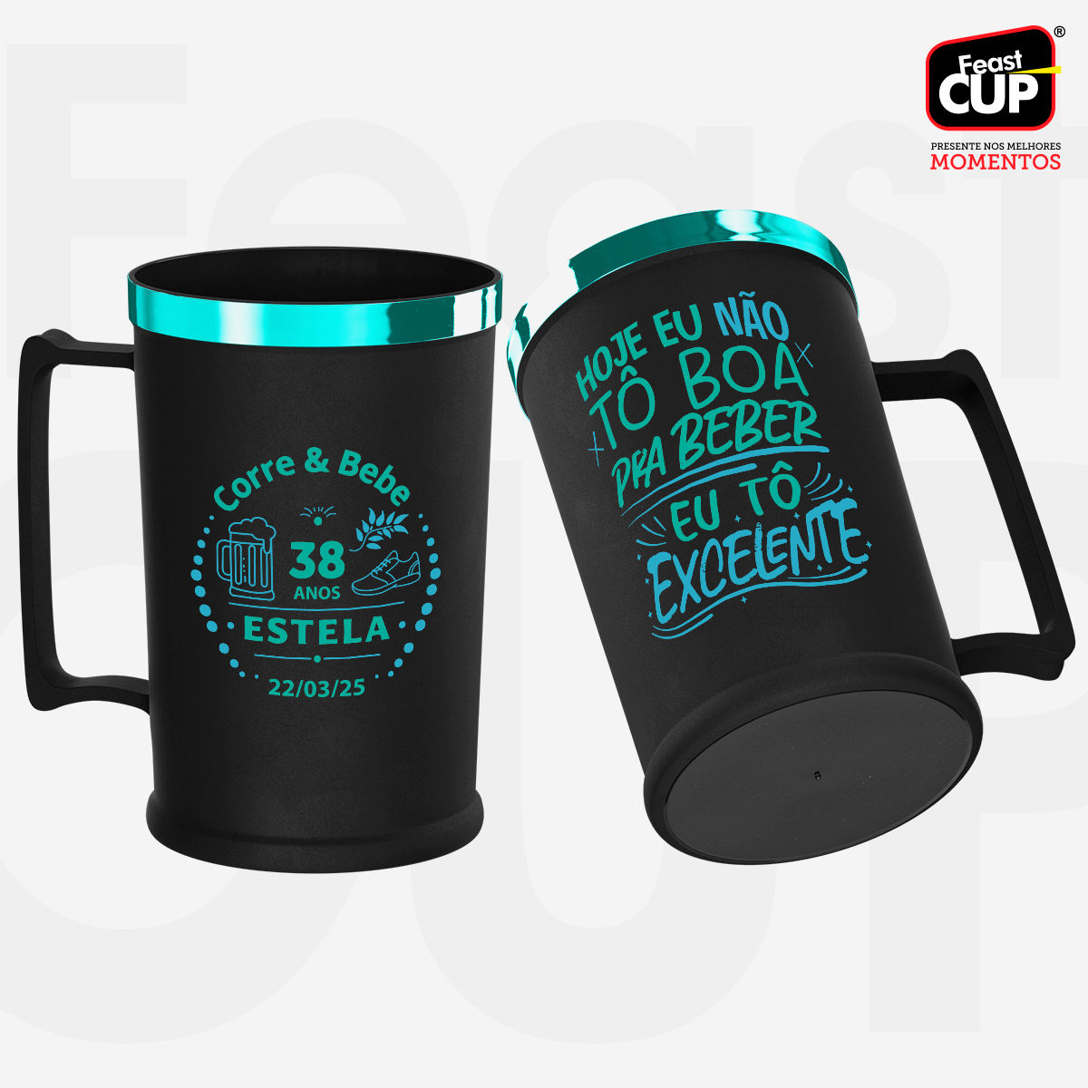 Caneca Chopp 500ml - Preta Fosca Premium