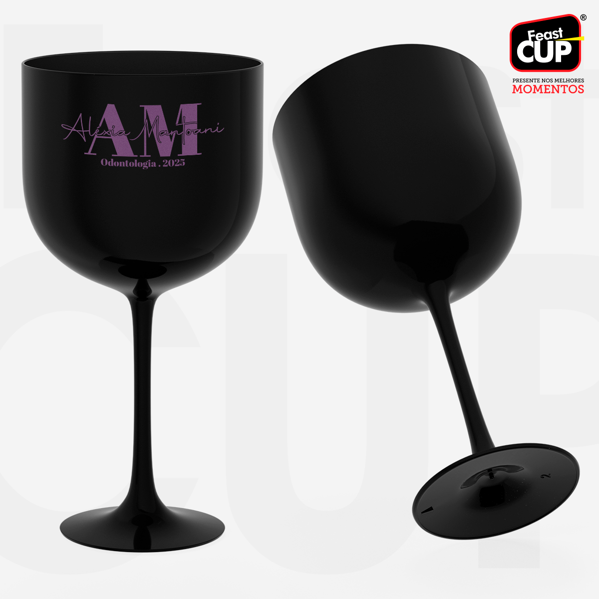 Taça Gin 590ml Preta Leitosa