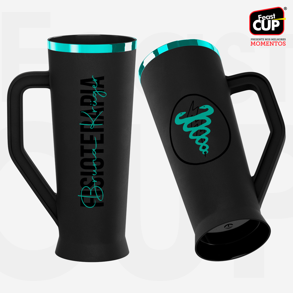 Caneca Slim 430ml - Preta Fosca Premium