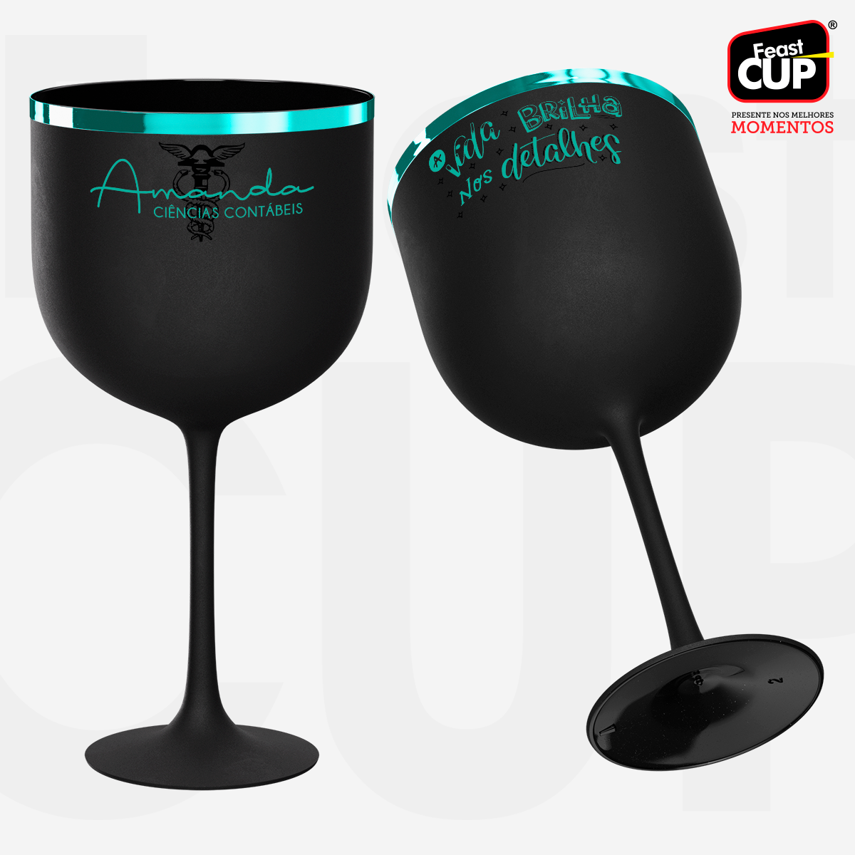 Taça Gin 590ml - Preta Fosca Premium