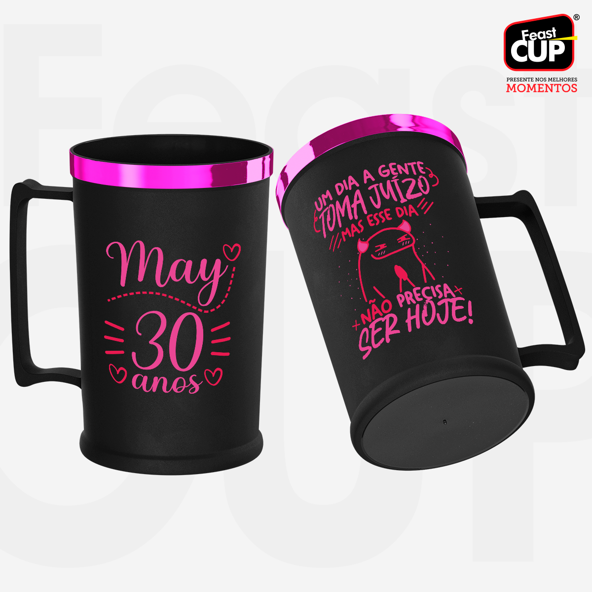 Caneca Chopp 500ml - Preta Fosca Premium