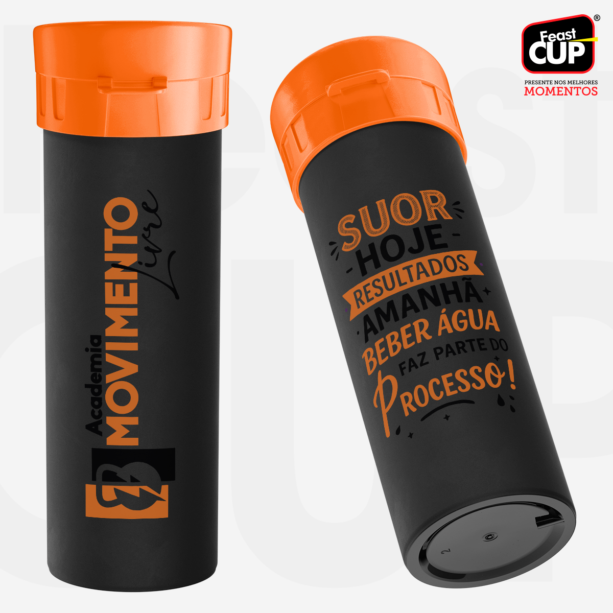 Garrafa Acqua Premium 490ml - Preta Fosca