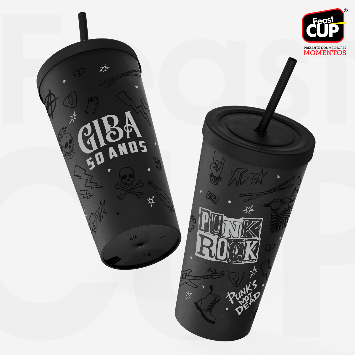 Copo Eco 550ml - Com Tampa e Canudo