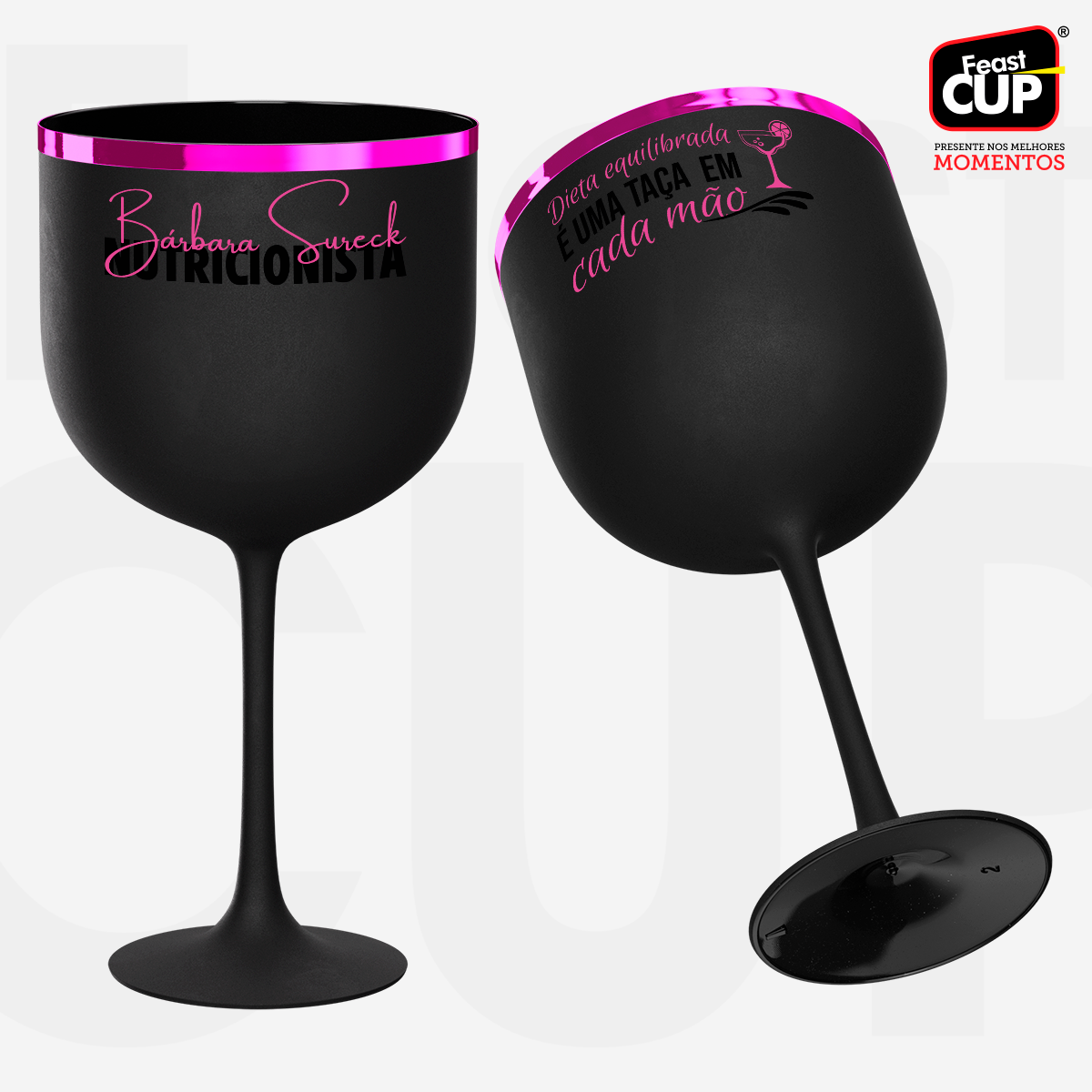 Taça Gin 590ml - Preta Fosca Premium