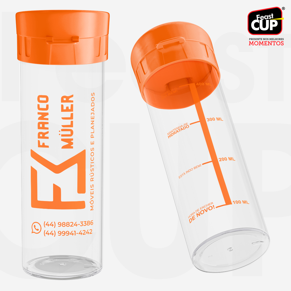 Garrafa Acqua Premium 490ml - Transparente