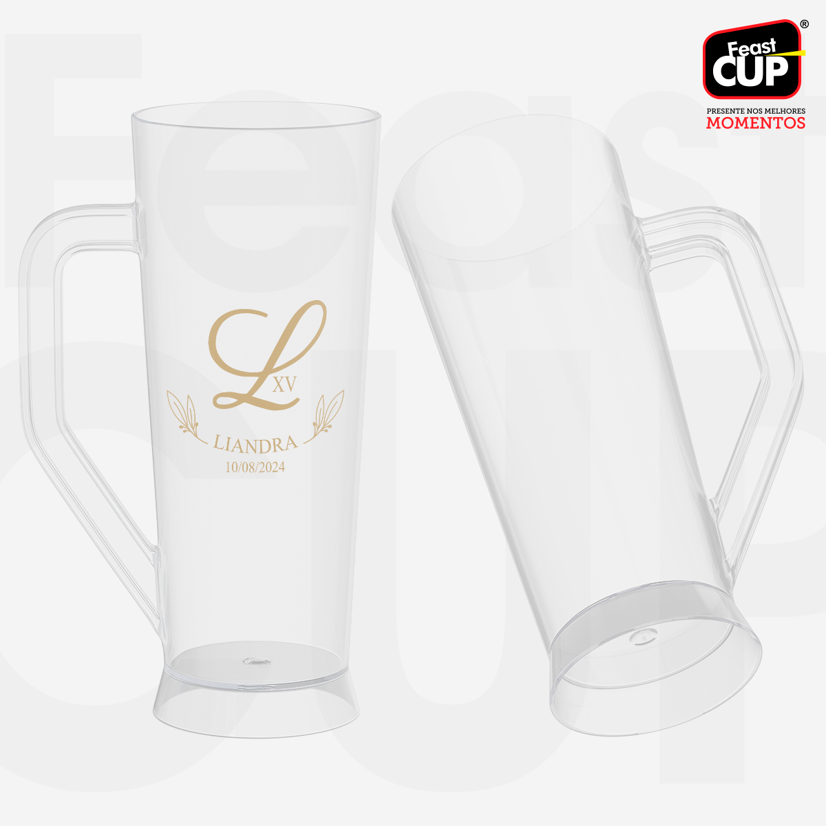 Caneca Slim 430ml Transparente